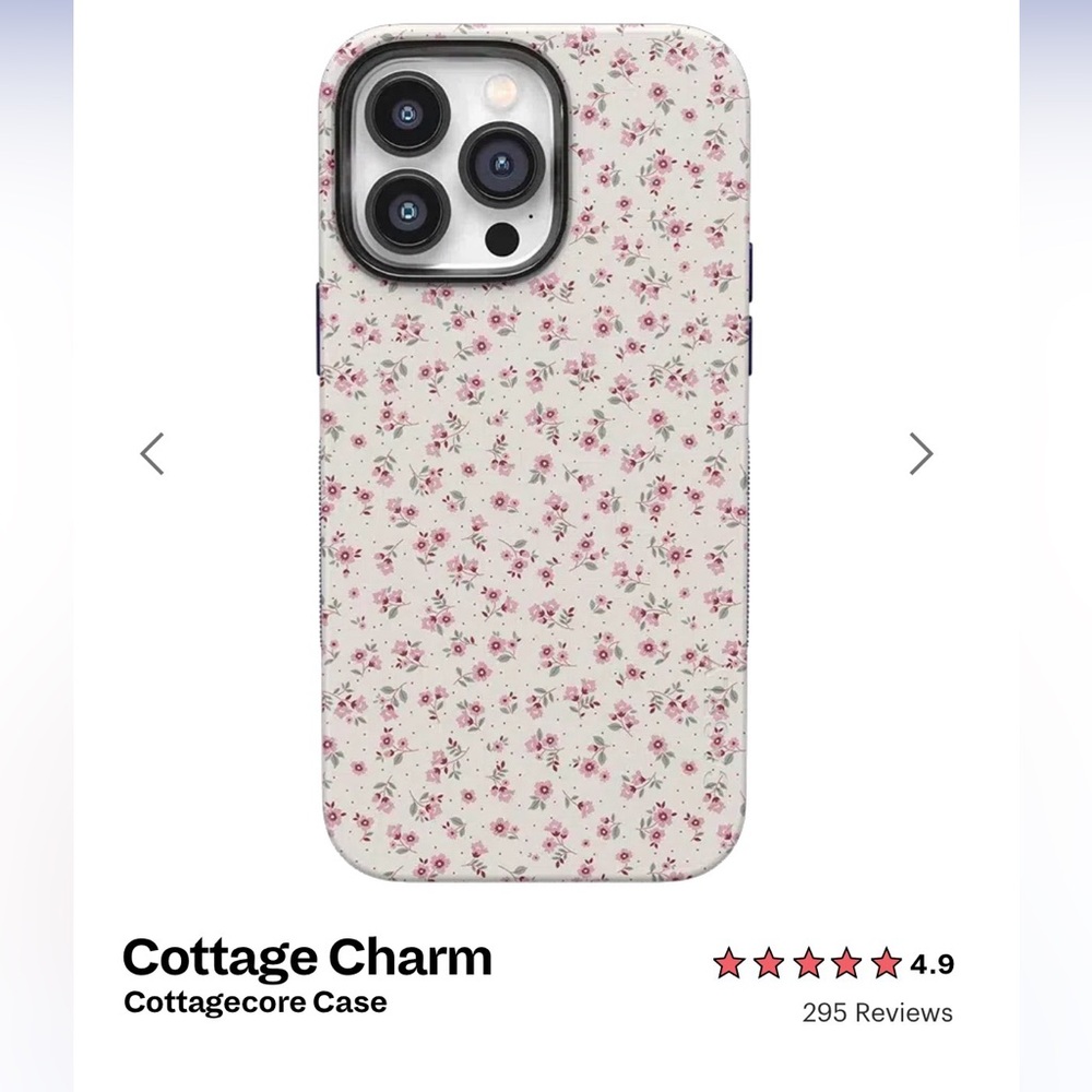 Cottage Charm Floral Phone Case - Cream and Pink